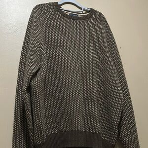cute oversized lands’ end brown sweater